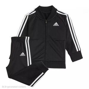 NWT Adidas Black Tracksuit with White Stripes